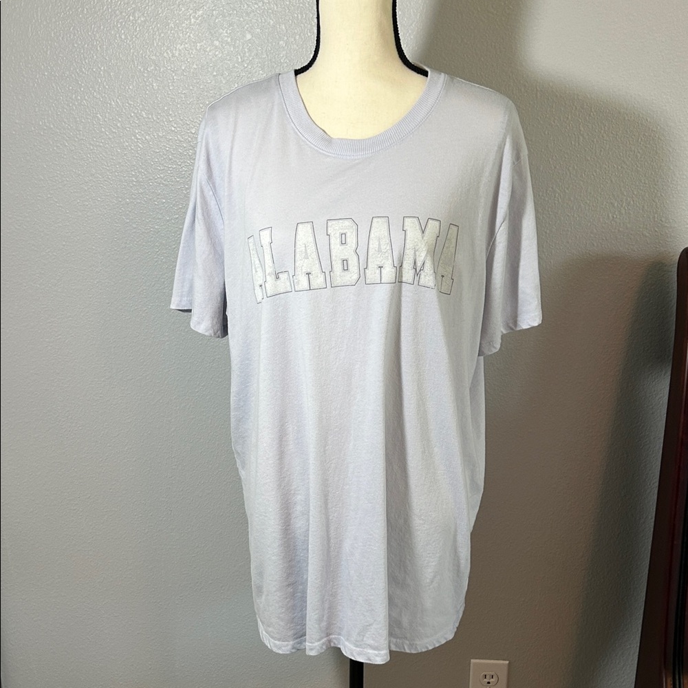 Women's Oversized Alabama Short Sleeve Tee - Light Gray